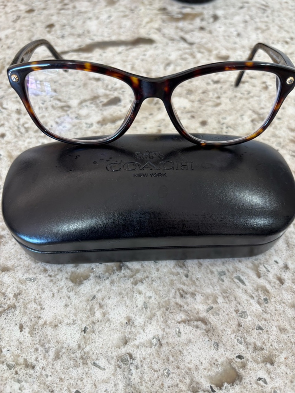 Coach Women's Tortoiseshell Cat-Eye Glasses in Brown and Amber